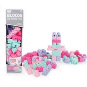 Blocos De Montar Soft Rosa Educativo Mega Compras