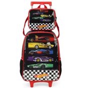 Kit Mochila De Rodinha Hot Wheels Veiculos +Lancheira Luxcel