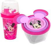 Kit Minnie Porta Lanche Infantil Escolar Passeio 4 Itens