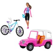 Conjunto de Boneca Articulada com Mini Veículo - Barbie - Carro e Bike Montanha - Mattel