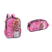 Kit Barbie - Mochila de Costas e Estojo - Rosa - Luxcel