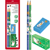 Kit Escolar Pets Verde E Azul 4 Peças Faber Castell