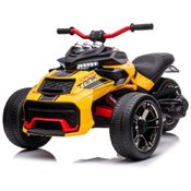 Triciclo Moto Elétrica Infantil 24V ATV com 3 Rodas para Meninos e Meninas, LUIBAS, Amarelo