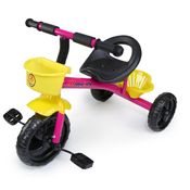 Triciclo Infantil com Pedal e Cesto Rosa Escuro Mega Compras