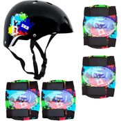 Kit Capacete Sk8 Preto com Cotoveleira e Joelheira | Dm Toys