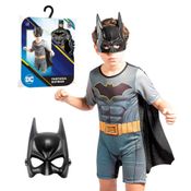 Fantasia Batman Infantil Curta Com Capa e Máscara - G 9 - 12