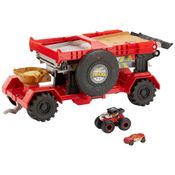 Caminhão Monstro Hot Wheels com Transportador e Pista de Corrida Inclui Bone Shaker em Escala 1:64, Mattel