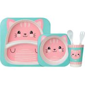 Kit Refeição Infantil Buba Bambu - 5 Peças - Gato