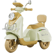 Moto Eletrica Shiny Toys Vespa Sportive Scooter 6V Bege Retro