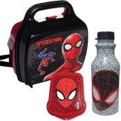 Kit Infantil Homem Aranha Porta Lanche Escola Passeio Viagem