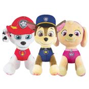 Kit 3 Pelúcias 30Cm Marshall, Chase E Skye - Patrulha Canina