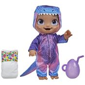 Boneca Dino Cuties Tiranossauro com Acessórios e Bebidas para Crianças Acima de 3 Anos, Baby Alive, Cabelo Preto