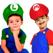 Boina Mario ou Luigi Infantil Acessório pra Completar Fantasia