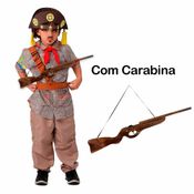 Roupa Cangaceiro Infantil Com Carabina e Cartucheira - G 9 - 10