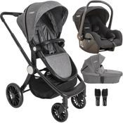 Carrinho de Bebe Moises Sunny com Bebe Conforto Melange Grafite - Kiddo