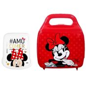 Kit Lancheira Com Pote Para Lanches Recreio Escolar Minnie