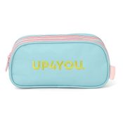 Estojo Escolar UP4YOU Duplo Verde E Rosa Pastel Luxcel