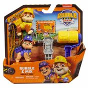 2 Bonecos Rubble e Mix - Patrulha Canina Rubble & Crew