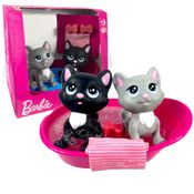 Gatinhas Hora do Banho Mini Pets Barbie 2 Gatas na Banheira