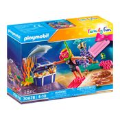 Playmobil - Family Fun - Mergulhadora De Caça Ao Tesouro - 70678 - Sunny
