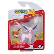 Battle Set 3 Figuras Pokémon Bonecos Eevee Espeon E Snom