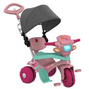 Velotrol com Capota Passeio e Pedal Rosa - Bandeirante 858