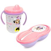 Kit Alimentação Baby Pratinho Bowl Colher e Copo de Treinamento Minnie