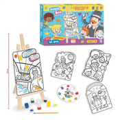 Kit Pintura Mundo Bita com Cavalete Tintas e Tela Infantil