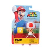 Boneco Toad de 8cm com Bloco "?" - Super Mario