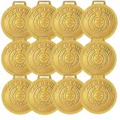 Kit com 60 Medalhas Rema Honra Ao Mérito 60mm com Fita Ouro