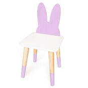 Cadeira Cadeirinha Coelho Lilas Infantil de Madeira MDF