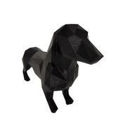 Salsicha Dachshund 21cm Cachorro 3D Objeto Decorativo Preto