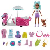 Carrinho de Boneca e Acessórios - Polly Pocket - Carrinho de Lanches Flamingo - Mattel