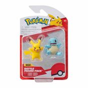 2 Bonecos de Batalha Pikachu e Squirtle - Pokémon