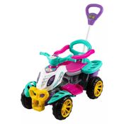 Carrinho Quadriciclo Infantil C/ Empurrador Pedal Rosa Maral