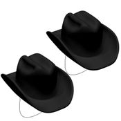 Kit 2 Chapéus Preto Caipira Vaqueiro Cowboy Infantil Adulto