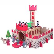 Castelo Medieval com Acessórios - Madeira - Multicolorido- 100% Artesanal