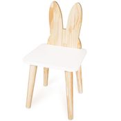 Cadeira Cadeirinha Coelho Pinus Infantil de Madeira MDF