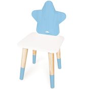 Cadeira Cadeirinha Estrela Azul Claro Infantil MDF