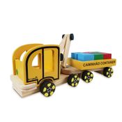 Caminhão Container Brinquedo Educativo Madeira
