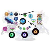 Kit 4 Beyblade LED Light Metal Luz Som + 4 Lançador Beyblade Barato