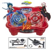 Kit 2 Beyblade Burst Valtryek Vs Spryzen + 4 Lançador + Arena