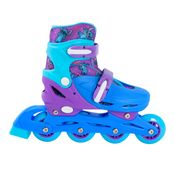 Conjunto Patins E Proteção - Disney -  Stitch -  Tamanho 32 a 35 -  Inline E Triline - Bbr Toys