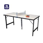 Mini Mesa de Ping Pong Portatil com Kit 1 Rede Retrátil + 2 Raquetes + 3 Bolinhas Bel