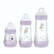 Kit com 3 Mamadeiras Easy Start 130/260/320ml Rosa - MAM