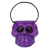 Figura Decorativa - Halloween - Cabeça de Esqueleto - Roxo - Gala