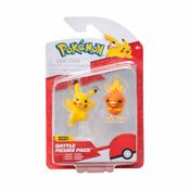 2 Bonecos de Batalha Pikachu + Torchic - Pokémon