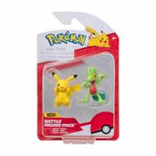 2 Bonecos de Batalha Pikachu + Treecko - Pokémon