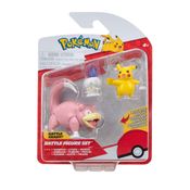 3 Bonecos Slowpoke, Litwick e Pikachu - Pokémon