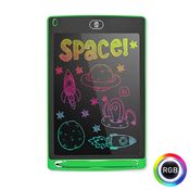 Lousa Mágica Digital Verde de 12" Desenhos e Anotações Coloridas Botão de Apagar Tablet Tela LCD